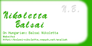 nikoletta balsai business card